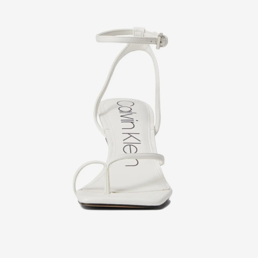Calvin Klein Millie Ankle Strap Sandal in White. - Picture 2 of 15